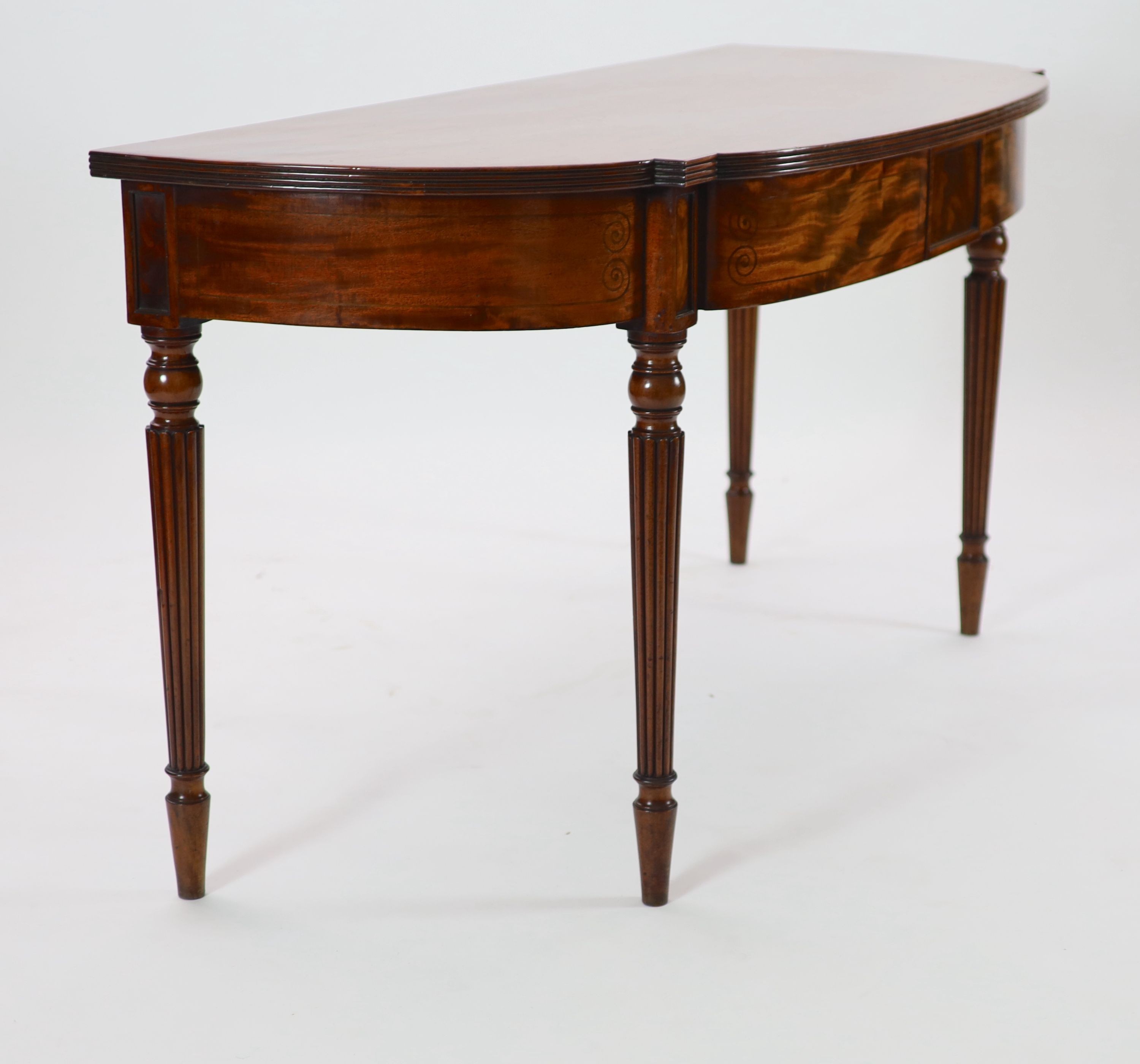 A Regency inlaid mahogany serving table, W.185cm D.75cm H.92cm